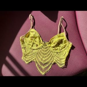 For Love And Lemons Snapdragon Underwire Bra /  Bralette in Yellow Small